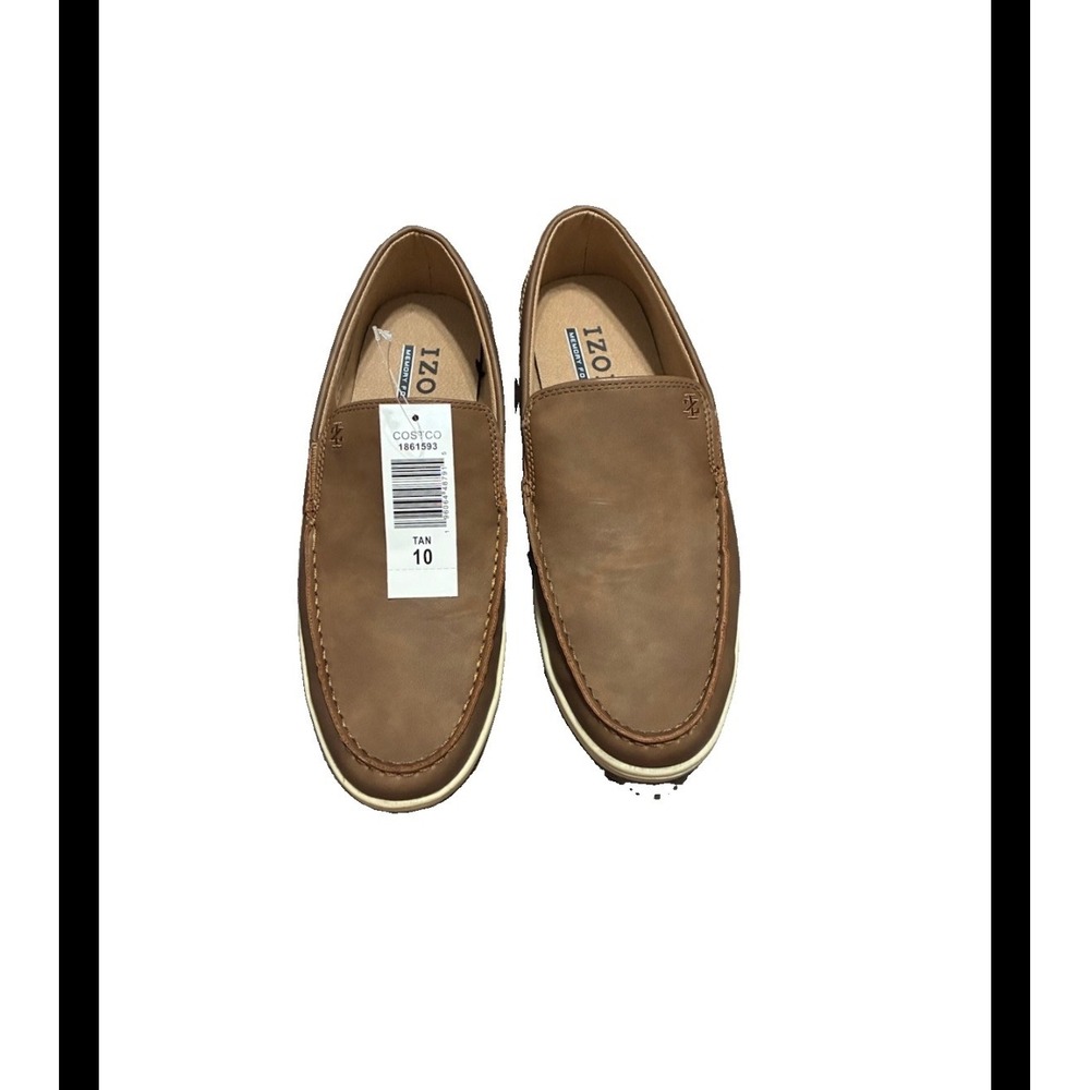 IZOD Seapoint Mens Tan Memory Foam Slip On Loafers Shoes 1861593